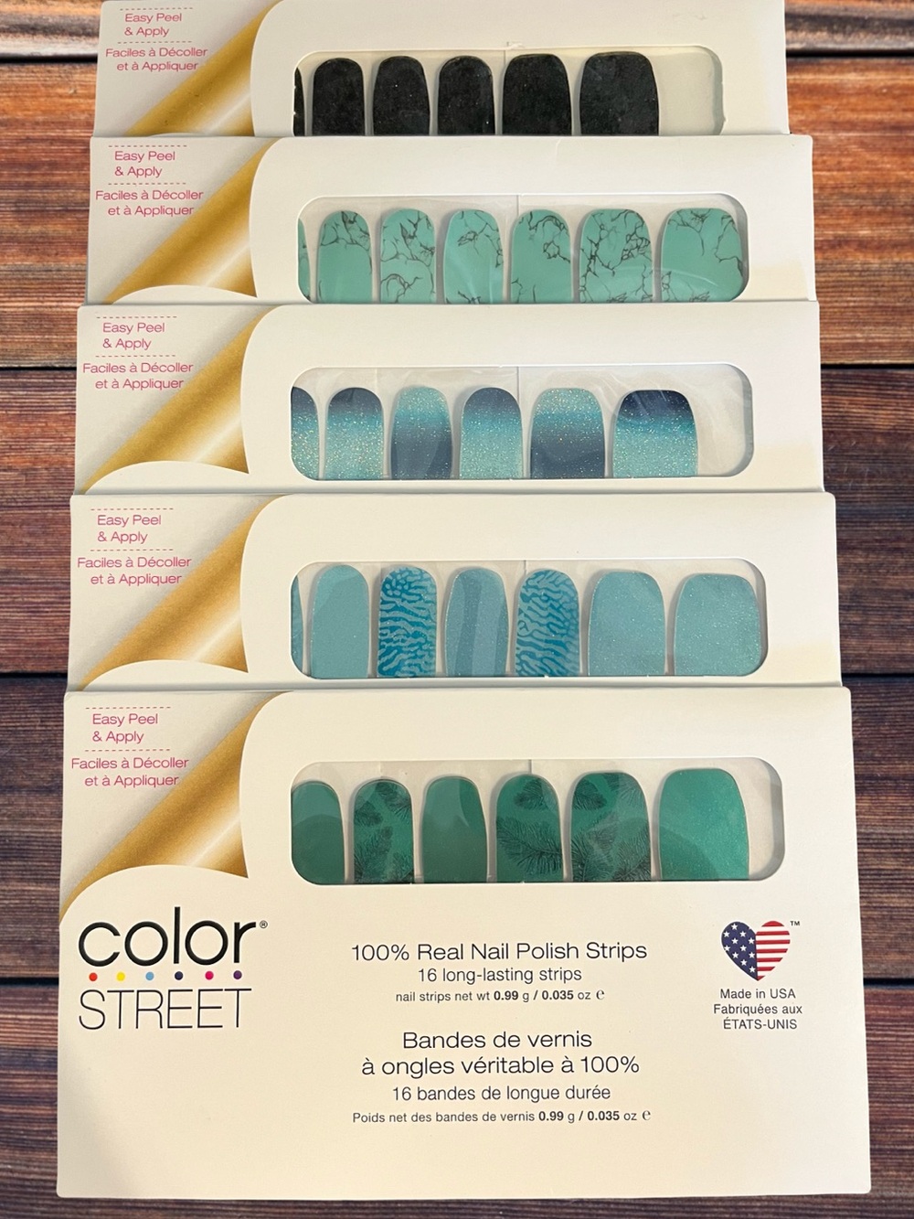 Set of Five Color Street Nail Polish Strips